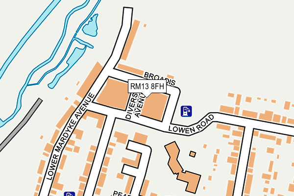RM13 8FH map - OS OpenMap – Local (Ordnance Survey)