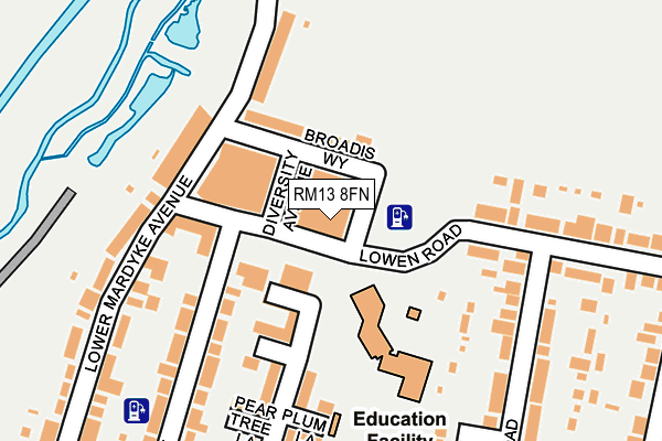 RM13 8FN map - OS OpenMap – Local (Ordnance Survey)