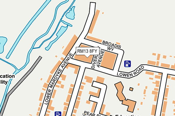 RM13 8FY map - OS OpenMap – Local (Ordnance Survey)