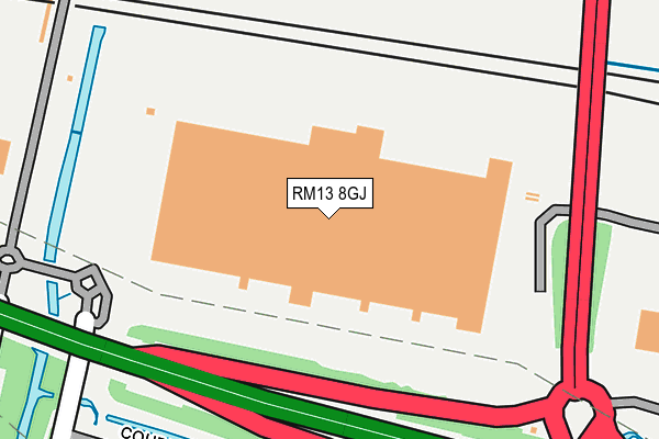 RM13 8GJ map - OS OpenMap – Local (Ordnance Survey)