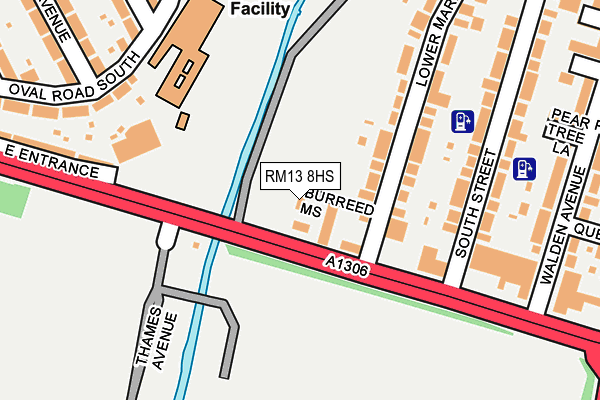RM13 8HS map - OS OpenMap – Local (Ordnance Survey)