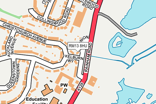 RM13 8HU map - OS OpenMap – Local (Ordnance Survey)