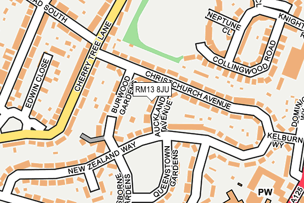 RM13 8JU map - OS OpenMap – Local (Ordnance Survey)