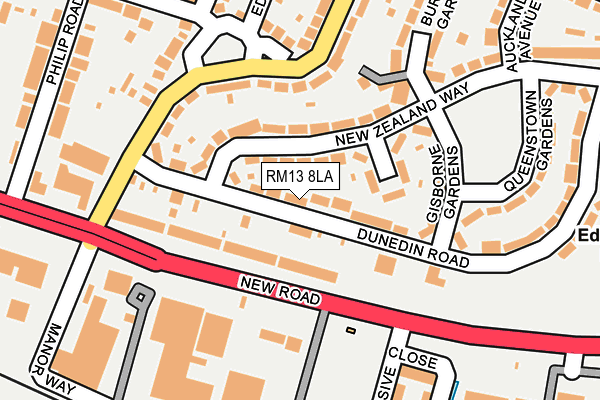 RM13 8LA map - OS OpenMap – Local (Ordnance Survey)