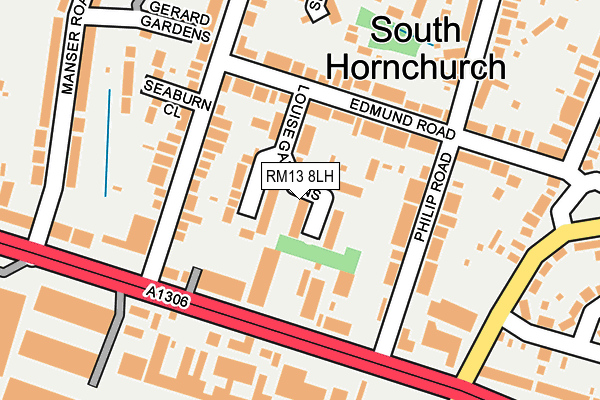 RM13 8LH map - OS OpenMap – Local (Ordnance Survey)