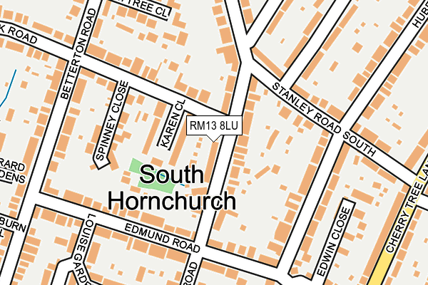 RM13 8LU map - OS OpenMap – Local (Ordnance Survey)