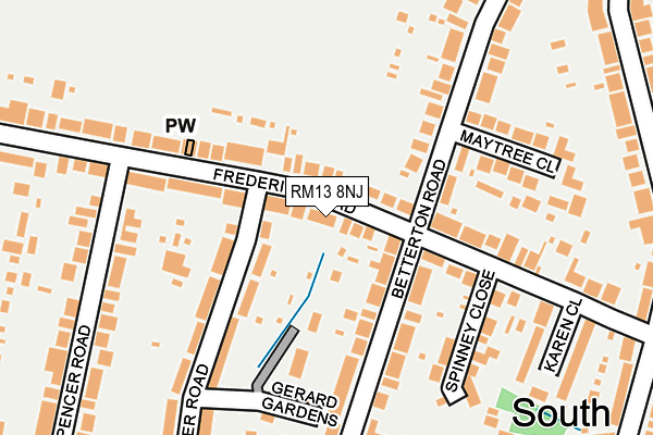 RM13 8NJ map - OS OpenMap – Local (Ordnance Survey)