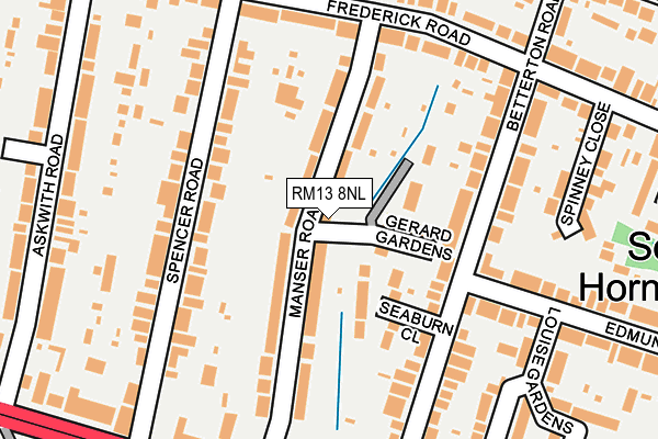 RM13 8NL map - OS OpenMap – Local (Ordnance Survey)