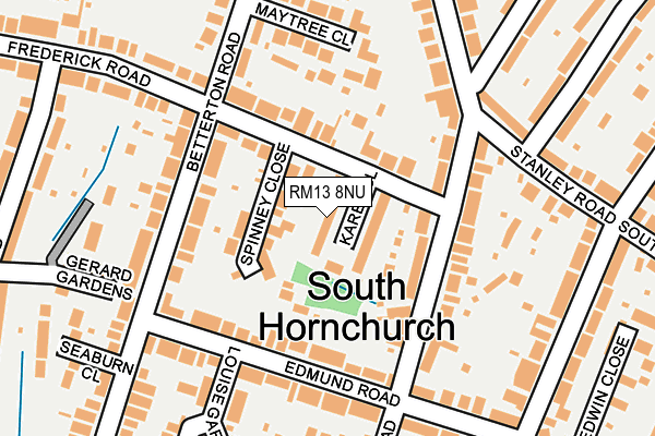 RM13 8NU map - OS OpenMap – Local (Ordnance Survey)