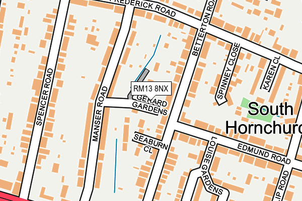 RM13 8NX map - OS OpenMap – Local (Ordnance Survey)