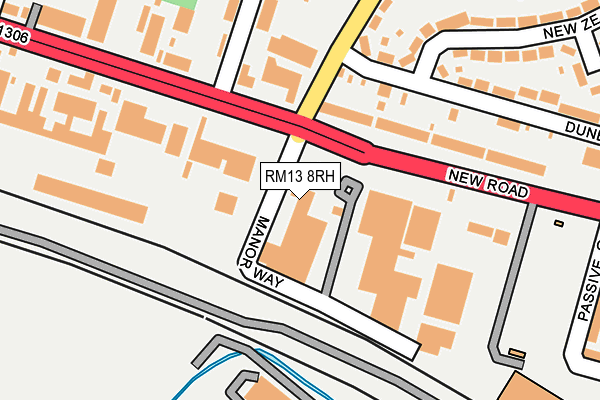 RM13 8RH map - OS OpenMap – Local (Ordnance Survey)