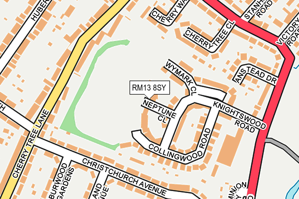 RM13 8SY map - OS OpenMap – Local (Ordnance Survey)