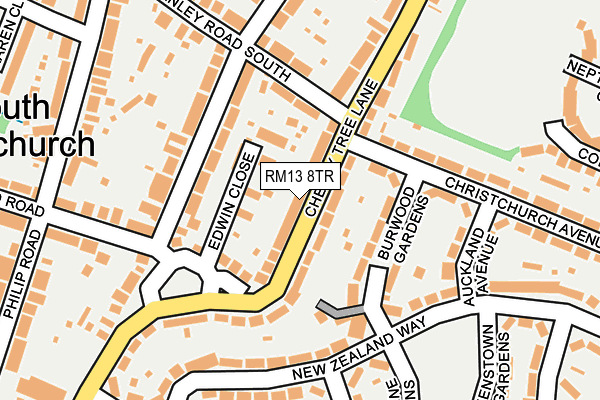 RM13 8TR map - OS OpenMap – Local (Ordnance Survey)