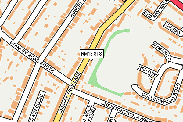 RM13 8TS map - OS OpenMap – Local (Ordnance Survey)