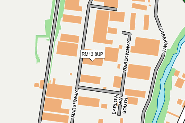 RM13 8UP map - OS OpenMap – Local (Ordnance Survey)
