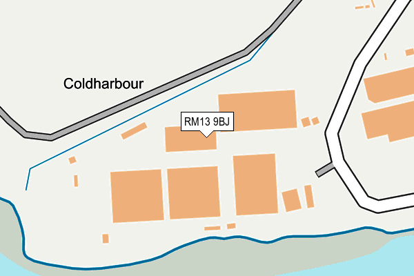 RM13 9BJ map - OS OpenMap – Local (Ordnance Survey)