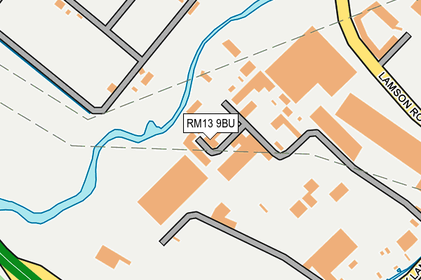 RM13 9BU map - OS OpenMap – Local (Ordnance Survey)