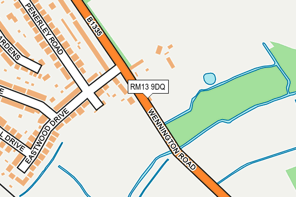 RM13 9DQ map - OS OpenMap – Local (Ordnance Survey)