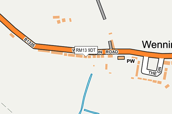 RM13 9DT map - OS OpenMap – Local (Ordnance Survey)