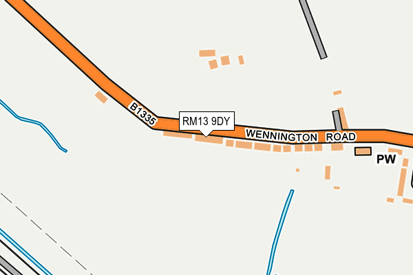 RM13 9DY map - OS OpenMap – Local (Ordnance Survey)