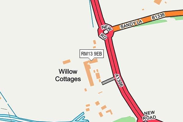 RM13 9EB map - OS OpenMap – Local (Ordnance Survey)