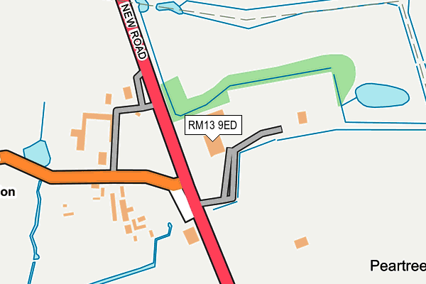 RM13 9ED map - OS OpenMap – Local (Ordnance Survey)