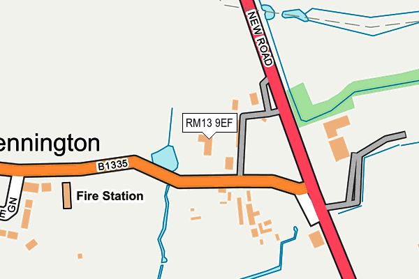 RM13 9EF map - OS OpenMap – Local (Ordnance Survey)