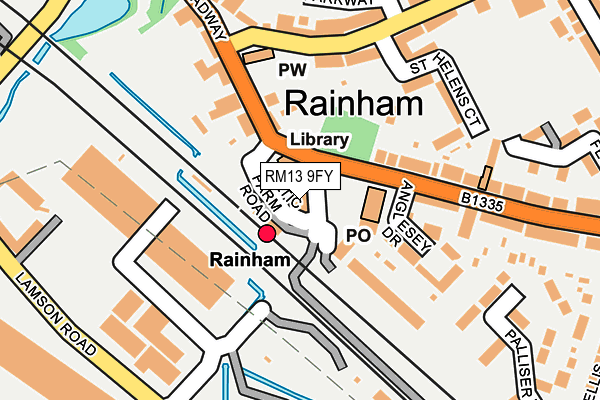 RM13 9FY map - OS OpenMap – Local (Ordnance Survey)