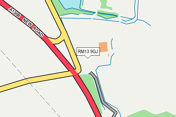 RM13 9GJ map - OS OpenMap – Local (Ordnance Survey)