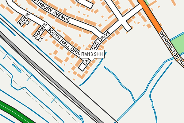 RM13 9HH map - OS OpenMap – Local (Ordnance Survey)