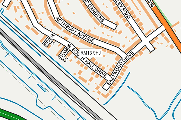 RM13 9HJ map - OS OpenMap – Local (Ordnance Survey)