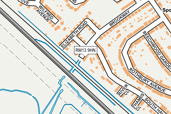 RM13 9HN map - OS OpenMap – Local (Ordnance Survey)