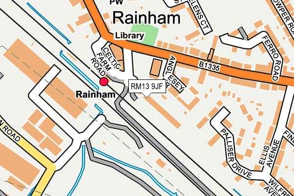 RM13 9JF map - OS OpenMap – Local (Ordnance Survey)