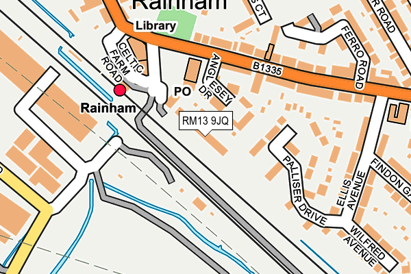 RM13 9JQ map - OS OpenMap – Local (Ordnance Survey)