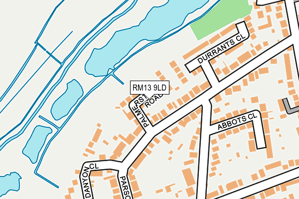RM13 9LD map - OS OpenMap – Local (Ordnance Survey)