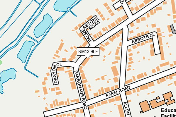 RM13 9LF map - OS OpenMap – Local (Ordnance Survey)