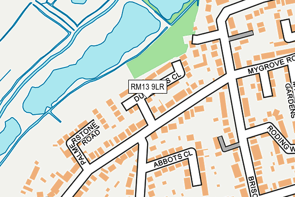 RM13 9LR map - OS OpenMap – Local (Ordnance Survey)