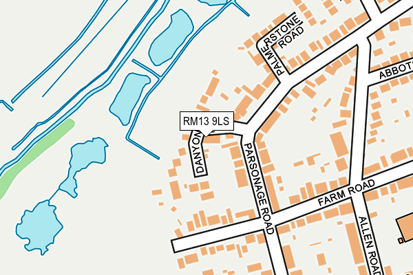 RM13 9LS map - OS OpenMap – Local (Ordnance Survey)