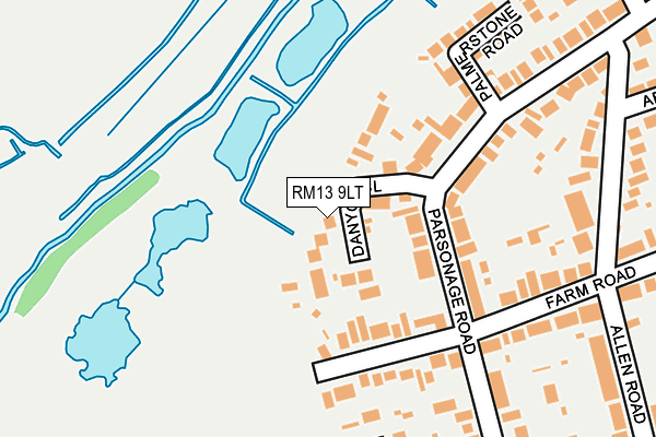 RM13 9LT map - OS OpenMap – Local (Ordnance Survey)