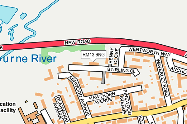 RM13 9NG map - OS OpenMap – Local (Ordnance Survey)