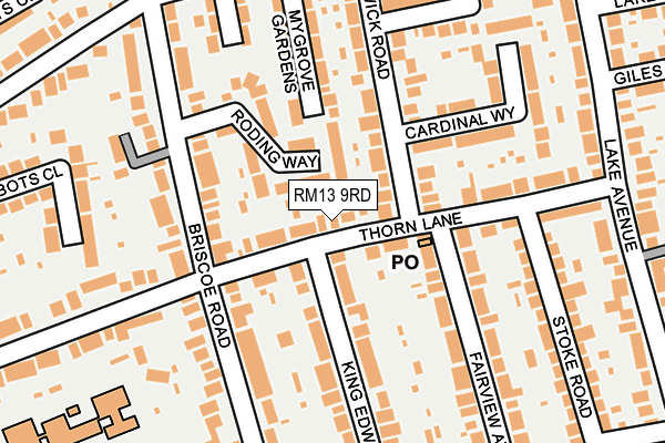 RM13 9RD map - OS OpenMap – Local (Ordnance Survey)