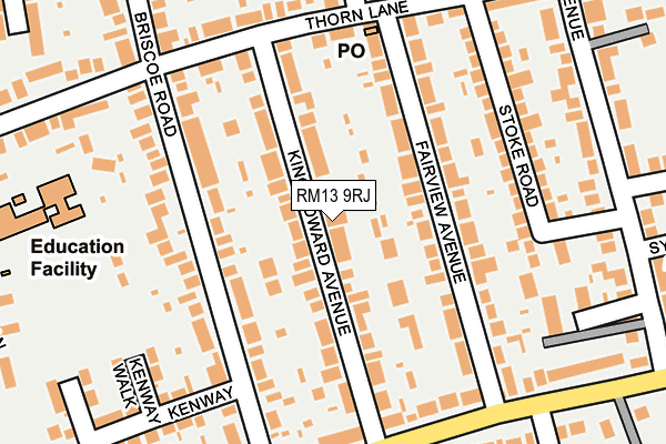 RM13 9RJ map - OS OpenMap – Local (Ordnance Survey)