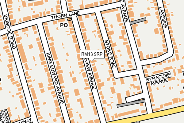RM13 9RP map - OS OpenMap – Local (Ordnance Survey)
