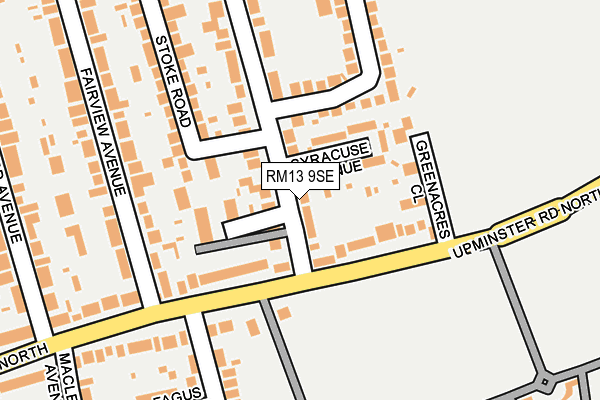 RM13 9SE map - OS OpenMap – Local (Ordnance Survey)