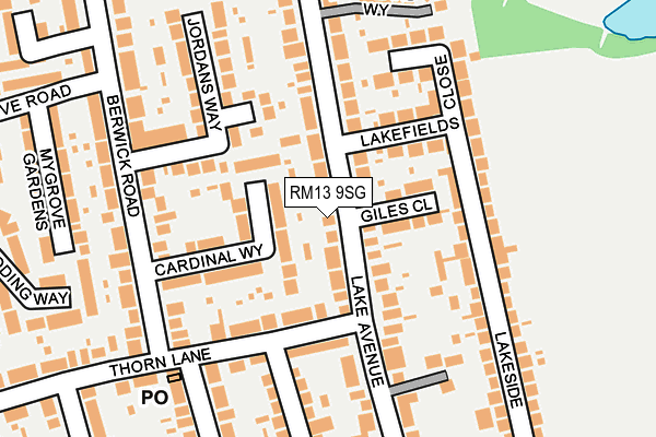 RM13 9SG map - OS OpenMap – Local (Ordnance Survey)