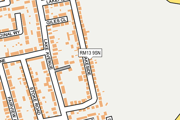 RM13 9SN map - OS OpenMap – Local (Ordnance Survey)