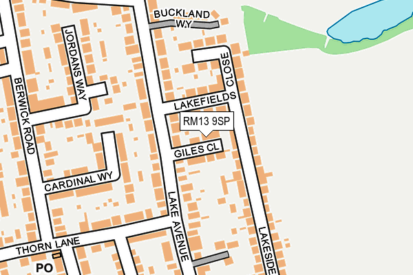 RM13 9SP map - OS OpenMap – Local (Ordnance Survey)