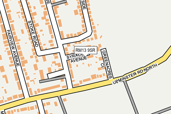 RM13 9SR map - OS OpenMap – Local (Ordnance Survey)