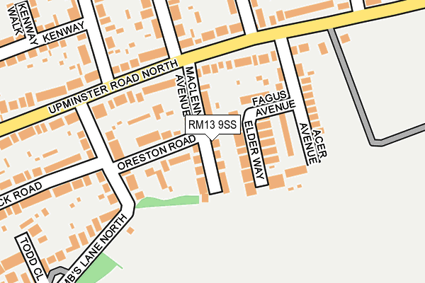 RM13 9SS map - OS OpenMap – Local (Ordnance Survey)