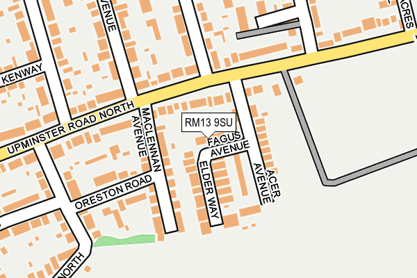 RM13 9SU map - OS OpenMap – Local (Ordnance Survey)